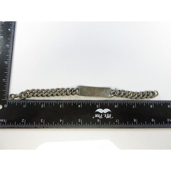Vintage Pre-Eagle Mexican Sterling Silver ID Bracelet 1.96 oz Bill Magness Engra - Picture 9 of 10